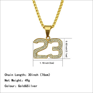 2026 New Personalized Cool Alloy Number Pendant Necklace Hiphop Rap Street Style <b>Box</b> <b>Chain</b> Men's Necklaces Fashion Jewelry - Product Image 2