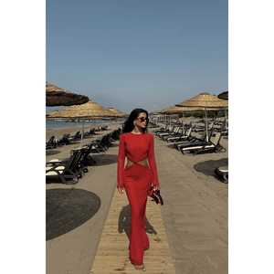 Vestido Largo Rojo Básico para Bikinis y Ropa de Playa - Product Image 5