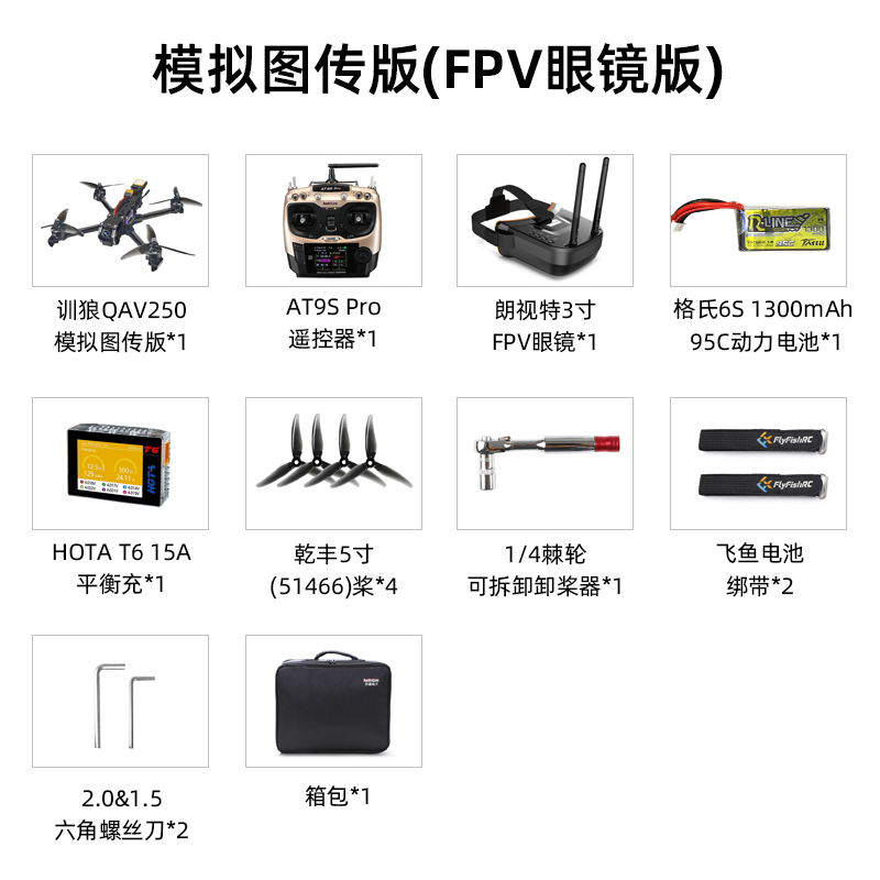 Package 5 : Kit complet de transmission vidéo analogique, version lunettes.