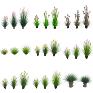 Plantes Bonsaïs Artificielles Fleurs en Soie <span class=keywords><strong>Rose</strong></span> Herbe Oignon Artificiel Fontaine de Pampa Herbe Décoration de la Maison - Product Image 4