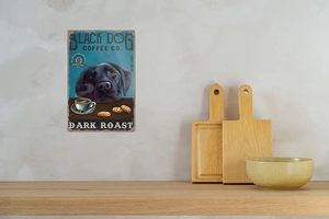 Poster in Metallo Vintage 'Black Lab Decor' con Cane Nero, Caffè Tostatura Scura, Regalo per Amanti dei Cani Labrador Retriever - Product Image 3