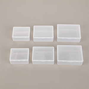 Boîtes de rangement en plastique PP transparentes, boîte à bijoux rectangulaire couverte pour bureau, petite, moyenne, grande taille - Product Image 1