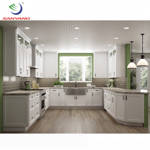 USA progetto pronto <span class=keywords><strong>per</strong></span> assemblare a buon mercato moderno lacca grigia prefabbricato superiore parete armadio di legno di stoccaggio armadietto <span class=keywords><strong>per</strong></span> la cucina - Product Image 4
