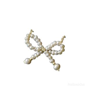 Adjustable 14K Gold-Plated Collarbone Chain <b>Cute</b> Natural Pearl Bow Necklace Versatile Japanese Light Luxury <b>Accessory</b> Wenchi - Product Image 5