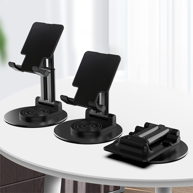 Foldable Adjustable Phone and Tablet Stand with 360 Degree Rotation Stable Desktop Holder for Home Office Desk Use Daily