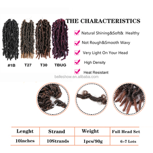 Extensions de cheveux en <span class=keywords><strong>crochet</strong></span> faux locs papillon doux de 10 pouces, 10 <span class=keywords><strong>mèches</strong></span>/paquet, pré-bouclées, effet vieilli, tresses en <span class=keywords><strong>crochet</strong></span>, locs papillon vieillis - Product Image 4
