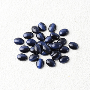 Piedras Preciosas Sueltas de Ojo de Tigre Azul Natural, Talladas a Medida, Ovaladas y Pulimentadas, para Joyería, Corte CNC Directo de Fábrica - Product Image 2