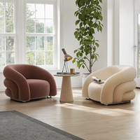 Canapé en tissu style crème, minimaliste, créatif, compact, canapé une place, fauteuil compact