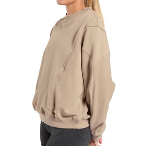 เสื้อฮู้ดดี้ผู้หญิง แขนยาว คอกลม สีพื้น ทรงหลวม สไตล์ลำลอง ไซส์ใหญ่ สำหรับผู้หญิง จาก EMO Wholesale - Product Image 4