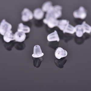 Soportes Transparentes para Pendientes de Resina Plástica Redondos para Fabricación de Joyería, 48 Unidades en Bolsa - Product Image 4