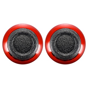 Extremerate chroming Red & đen tùy chỉnh thay thế Analog đen cao su thumbsticks Tương thích với PS4 điều khiển - Product Image 4