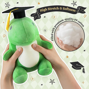 Peluche Dinosaure de Remise de Diplôme de Haute Qualité avec Casquette Noire Classique – Cadeaux en Peluche pour Célébrations et Fêtes de Remise de Diplôme 2026 - Product Image 2