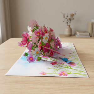 3D Pop-Up-Blumen-Grußkarte, handgefertigtes Papierhandwerk, Geschenk zum Geburtstag, Muttertag - Product Image 4