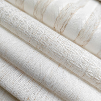 Tissu de rideau jacquard transparent de luxe moderne, vendu au mètre pour draperies de fenêtre décoratives contemporaines