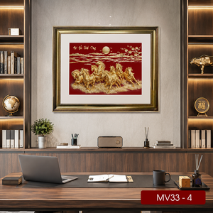 Luxury Hotel Lobby Gold Leaf Wall Art Handmade Decorative <b>Painting</b> OEM ODM Vietnam Manufacturer MV33-4 - Product Image 4