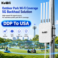 DDP a EE. UU. Router CPE Industrial 5G KuWFi 3000Mbps WiFi6 Puerto LAN 2.5G Preparado para energía solar Bandas Globales SA/NSA Módem 5G para exteriores para parques