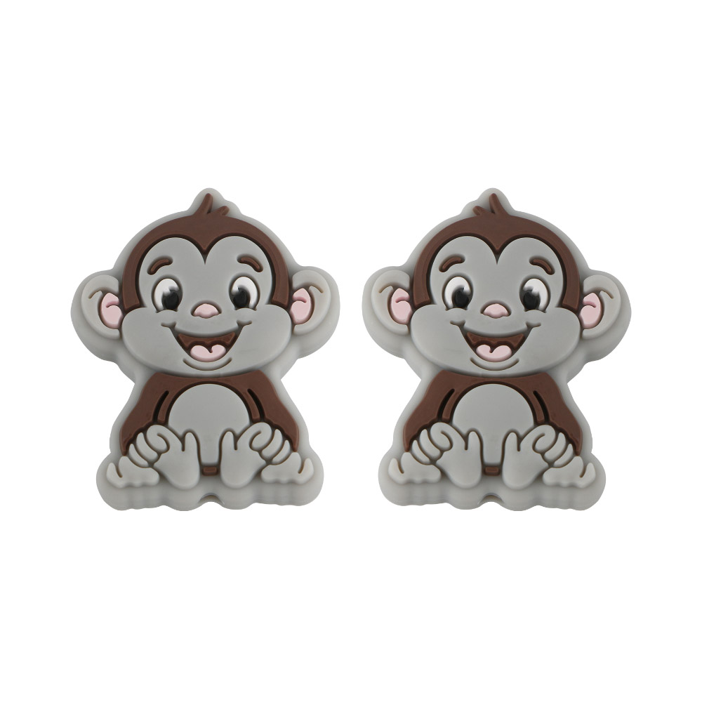 Perle focale singe gris clair SA119