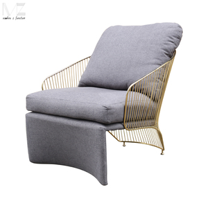 De metal de oro de acero inoxidable tela de salón Bergere de Colette lounge sillón - Product Image 3
