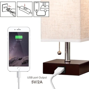 Modern Simple Nordic Design Iron Body Dimmable <strong>Neutral</strong> White Light 2 USB Ports Bedside Table <strong>Lamp</strong> for Bedroom Use - Product Image 3
