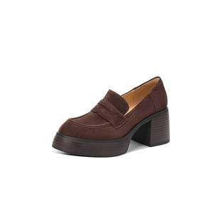 <span class=keywords><strong>Mocassini</strong></span> Vintage con Plateau in <span class=keywords><strong>Camoscio</strong></span> per Bambini Cialisa 2025, Scarpe Autunno Inverno di Alta Qualità, Punta Tonda, Slip-On, Tacchi Alti Chunky, Décolleté da <span class=keywords><strong>Donna</strong></span> - Product Image 5
