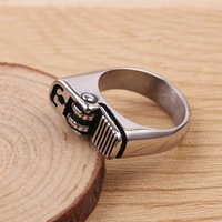 Bague créative gothique punk en acier inoxydable pour homme, plaquée argent avec forme de briquet, pour mariages et fiançailles, marque HY