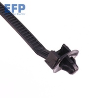 Attaches-câbles en plastique EFP 6.6x166 à verrouillage inversé, trou noir de 6,5 mm de diamètre, 100 pièces, couleur noire