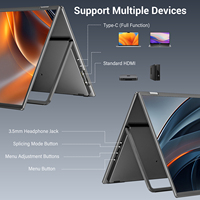 Monitor Portabel Layar Ganda 18,5 Inci QHD 100Hz Ultra Tipis untuk Desainer, Pengeditan Video, dan Kreasi