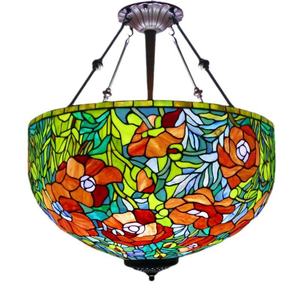 โคมไฟระย้าสไตล์ยุโรปย้อนยุค ลายดอกป๊อปปี้ รุ่นใหม่ ขนาดกลาง ขั้วหลอด E27 สำหรับโรงแรม บาร์ ห้องนั่งเล่น โคมไฟห้อยเพดาน - Product Image 6