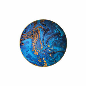 Ensemble d'assiettes de dîner en céramique bleue, vente en gros, fait à la main, pour fête de mariage, événement, restaurant ou hôtel, 12 pièces - Product Image 5