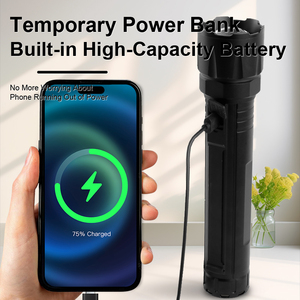Lampe torche LED haute puissance 4000LM, longue portée, zoomable, rechargeable par USB, IP65, en alliage <span class=keywords><strong>d</strong></span>'aluminium, affichage numérique, lampe de travail tactique - Product Image 6