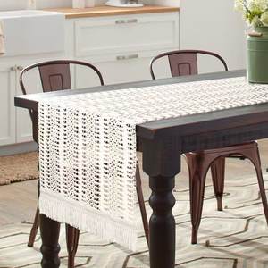 <span class=keywords><strong>Chemin</strong></span> <span class=keywords><strong>de</strong></span> <span class=keywords><strong>table</strong></span> en maille blanche <span class=keywords><strong>de</strong></span> vente chaude avec style <span class=keywords><strong>de</strong></span> paillettes <span class=keywords><strong>de</strong></span> <span class=keywords><strong>gaze</strong></span> <span class=keywords><strong>de</strong></span> conception <span class=keywords><strong>de</strong></span> gland tissé creux géométrique pour une scène <span class=keywords><strong>de</strong></span> salle à manger chaude - Product Image 6