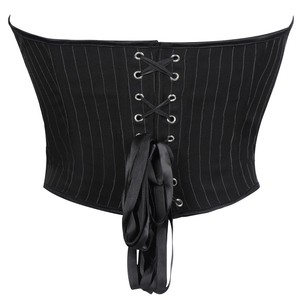 Bustier croisé sans couture à rayures, effet amincissant léger, en tissu tissé, pour femme, avec coussinets intégrés, sexy et moulant - Product Image 3