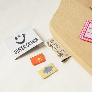 วัสดุผ้าฝ้ายซักได้พิมพ์โลโก้ขนาดป้ายทอแบบพับเก็บได้ตรงกลางออกแบบได้ตามต้องการ - Product Image 6