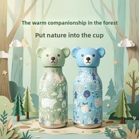 Tasse isotherme en acier inoxydable pour femme avec paille, motif ours polaire, portable pour le camping et les activités de plein air