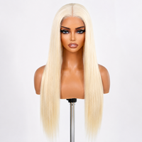 Cheveux chinois en gros pour perruque Lace Front, 100% vierges Remy, blonds, longs et lisses, toutes couleurs, tailles de bonnet petites/grandes