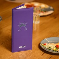 Couverture de menu de restaurant avec logo en relief : porte-liste de vins en cuir PU