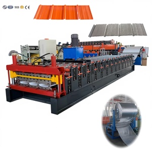 Roof <b>Sheet</b> Metal <b>Tile</b> Roll Forming Machine with Film Laminating Motor & PLC Control High Productivity - Product Image 1