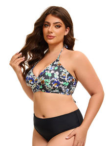 Maillot de bain de fitness grande taille pour femmes européennes et américaines élégant motif solide imprimé découpé dans le dos Design écologique et respirant - Product Image 5