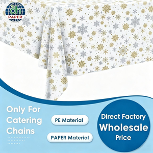 Tovaglie di <span class=keywords><strong>Plastica</strong></span> Bianche Usa e Getta Colorate con Motivi a Fiocchi di Neve e Pois per Forniture per Feste di Compleanno - Product Image 1