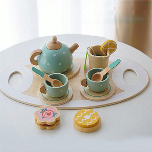 Préscolaire En Bois Enfants Jouets Simulé Tea Party Jouet Après-Midi Thé Dessert Ensemble Jouer Maison Jeux - Product Image 1