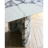 HZX Design de luxe personnalisé en marbre naturel Calacatta Viola pour meubles, table à manger de haute qualité avec plateau à base cannelée
