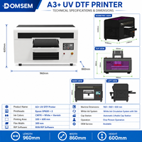 Nueva Impresora UV DTF A3+ para Pequeñas Empresas, CMYK, Blanco, Barniz, Doble Boquilla, para Regalos Personalizados, Botellas, Fundas de Teléfono y Pegatinas