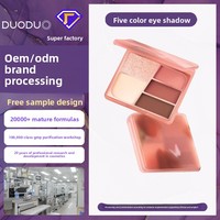 Palette de fards à paupières flottants OEM personnalisée, cinq couleurs, imperméable, pailletée, mate, couleurs terre, support OEM/ODM