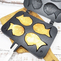 Poêle à Taiyaki 2, 3 ou 4 poissons, antiadhésive, pour gaufres, mini-œufs et crêpes, ensemble de cuisson