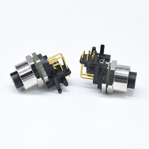 M12 8P PCB Right Angle Female Socket Panel Mount Connector Electrical <b>Wire</b> M12 a Code 8 Pin Connector - Product Image 5