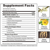 Capsules de booster d'oxyde nitrique en marque propre avec L-arginine et L-citrulline pour le soutien de la croissance musculaire