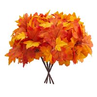 Ranting Daun Maple Buatan, Bunga Sutra untuk Dekorasi Musim Gugur, Hiasan Meja Gaya Pedesaan untuk Thanksgiving, Dekorasi Rumah dan Dapur