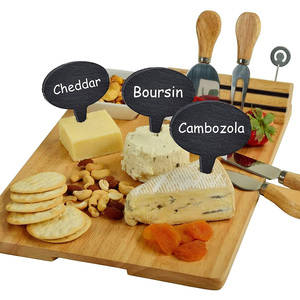 Vente directe du fabricant, étiquettes <span class=keywords><strong>de</strong></span> <span class=keywords><strong>fromage</strong></span> écologique en <span class=keywords><strong>pierre</strong></span> naturelle, ardoise ovale carrée, sans danger pour le contact alimentaire - Product Image 4