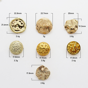 Vente en gros de boutons dorés personnalisés pour vêtements de créateurs <span class=keywords><strong>bouton</strong></span> à motif de plis irréguliers OEM accessoires vestimentaires style tige - Product Image 2
