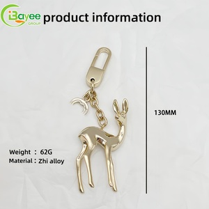 Porte-clés en métal doré élégant 3D sculpté Premium Perception pour breloque de sac, souvenirs, cadeau d'entreprise - Product Image 2